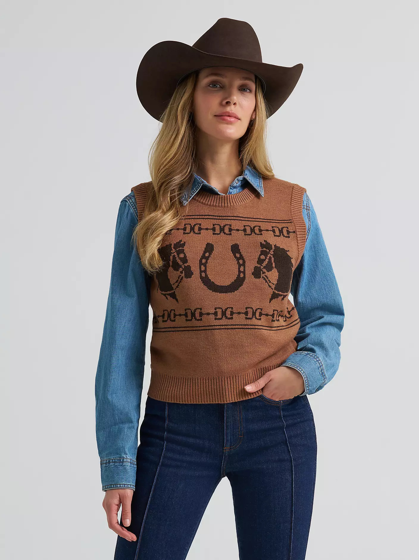 Women's Wrangler Horse Sweater Vest | Wrangler