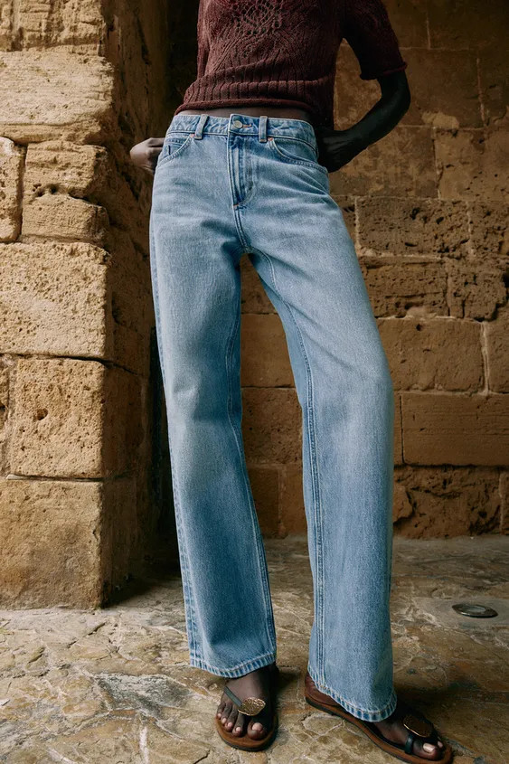Z1975 HI-RISE STRAIGHT LONG LENGTH JEANS | Zara US