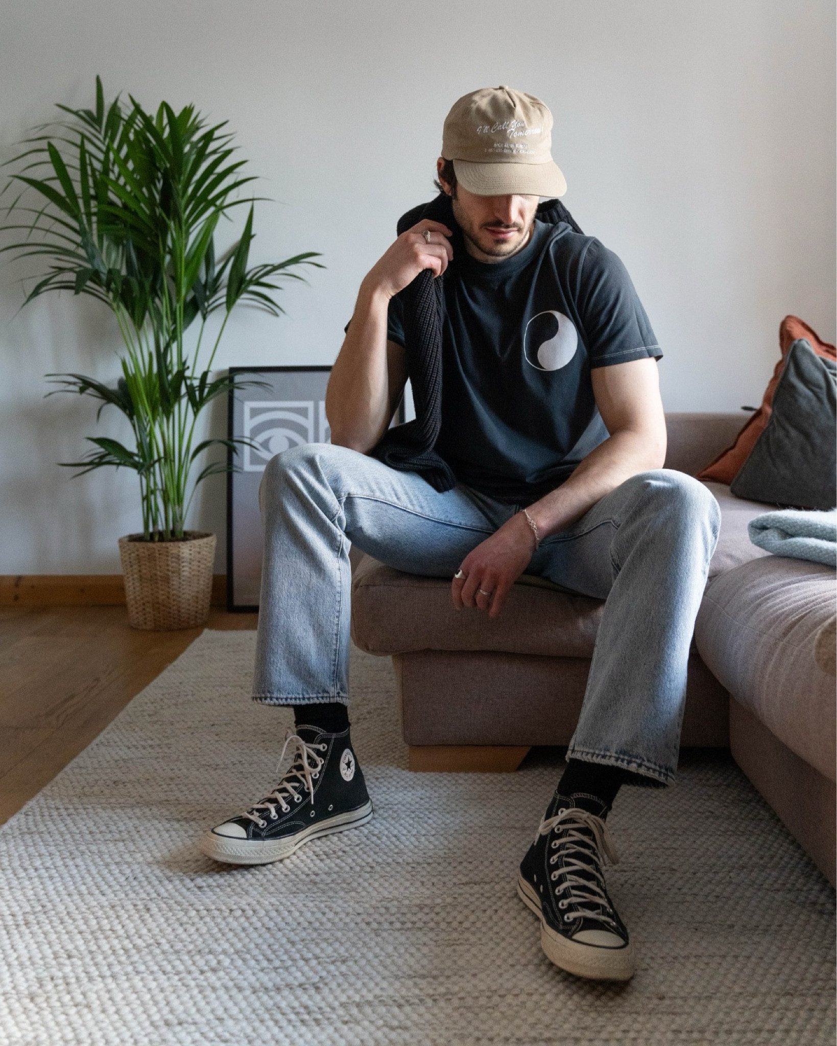 Cap 
Our Legacy Workshop t-shirt 
Orslow 105 jeans 
Converse Chuck 70

#LTKeurope #LTKmens #LTKSeasonal