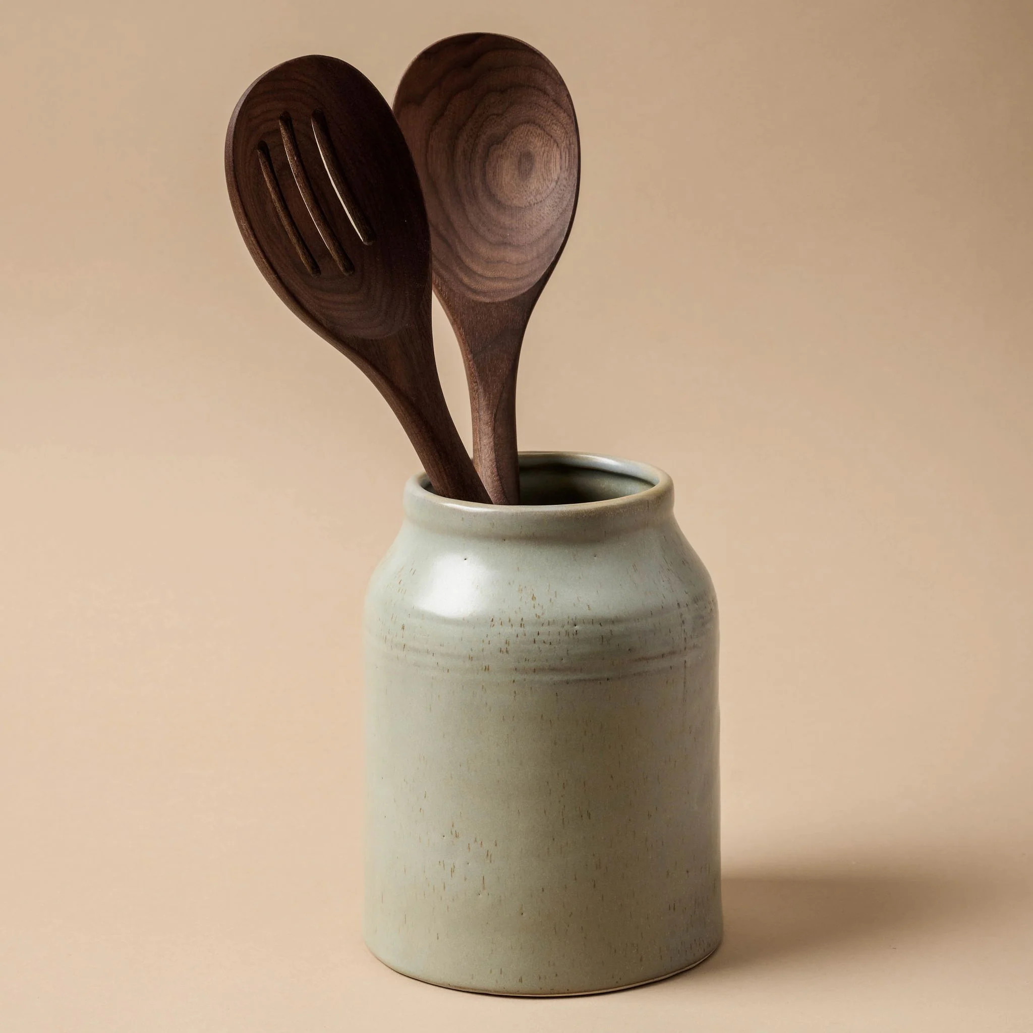 French Grey Embossed Stripe Utensil Holder | Magnolia