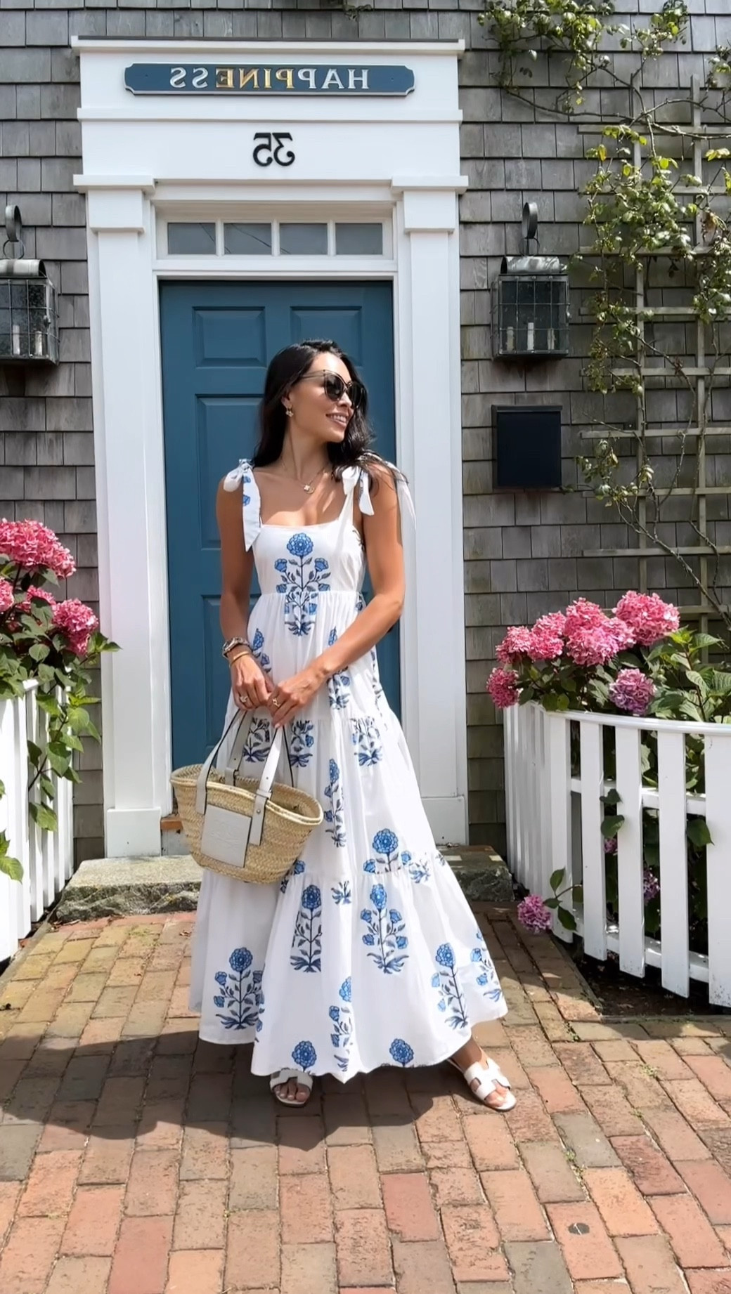 Kat Jamieson wears a blue and white summer dress. 

#LTKItBag #LTKSeasonal #LTKParties