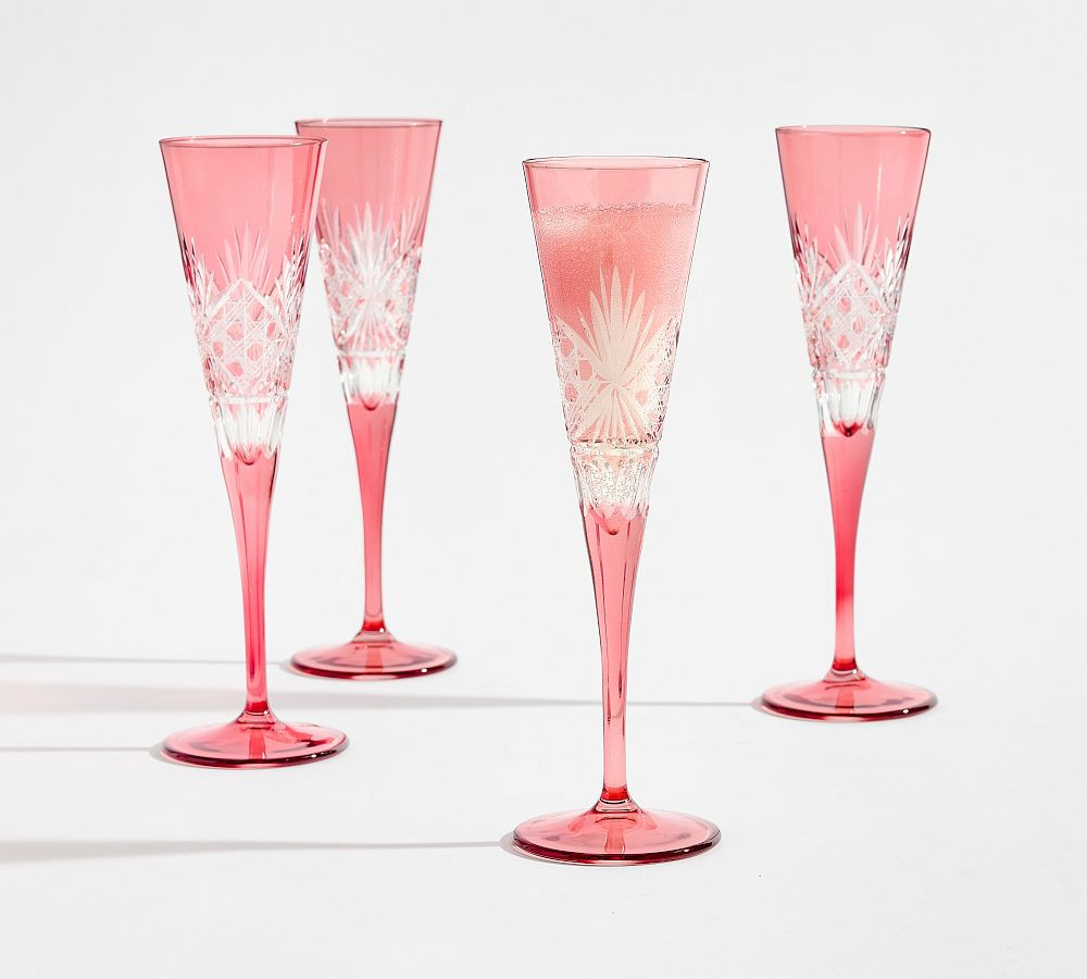 Antique Cut Glass Champagne Flutes - Set of 4 | Pottery Barn (US)