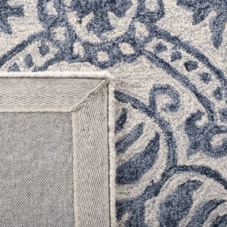 Nina Handmade Tufted Navy/Ivory Rug | Wayfair North America