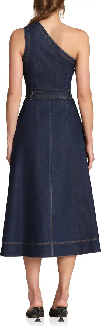 One-Shoulder Denim Midi Dress | Nordstrom