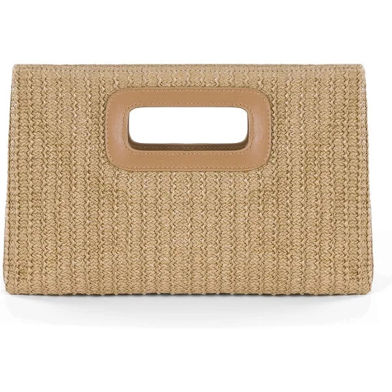 Top Handle Straw Clutch Handbags for Women, Summer Shoulder Crossbody Bag Raffia Evening Bag Wove... | Walmart (US)