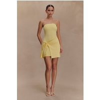 Rian Strapless Knit Mini Dress - Lemon I MESHKI I Size M | MESHKI US