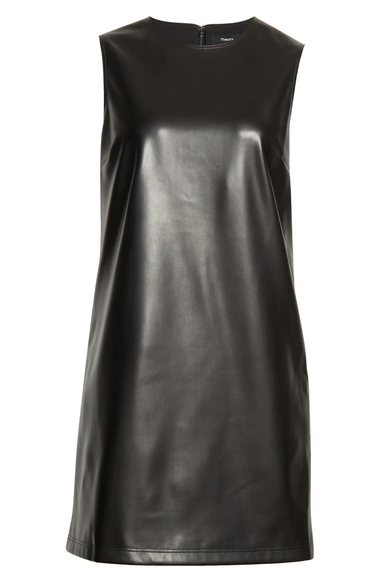 Theory Bedford Mod Faux Leather Sleeveless Shift Dress | Nordstrom | Nordstrom