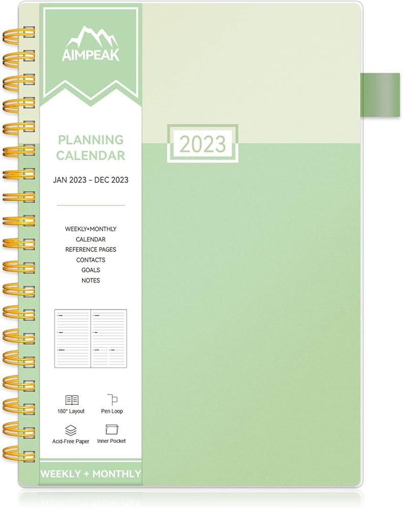 2023 Weekly & Monthly Planner, Jan. 2023 - Dec. 2023, AIMPEAK Weekly Planner 2023 with Tabs, Cale... | Amazon (US)