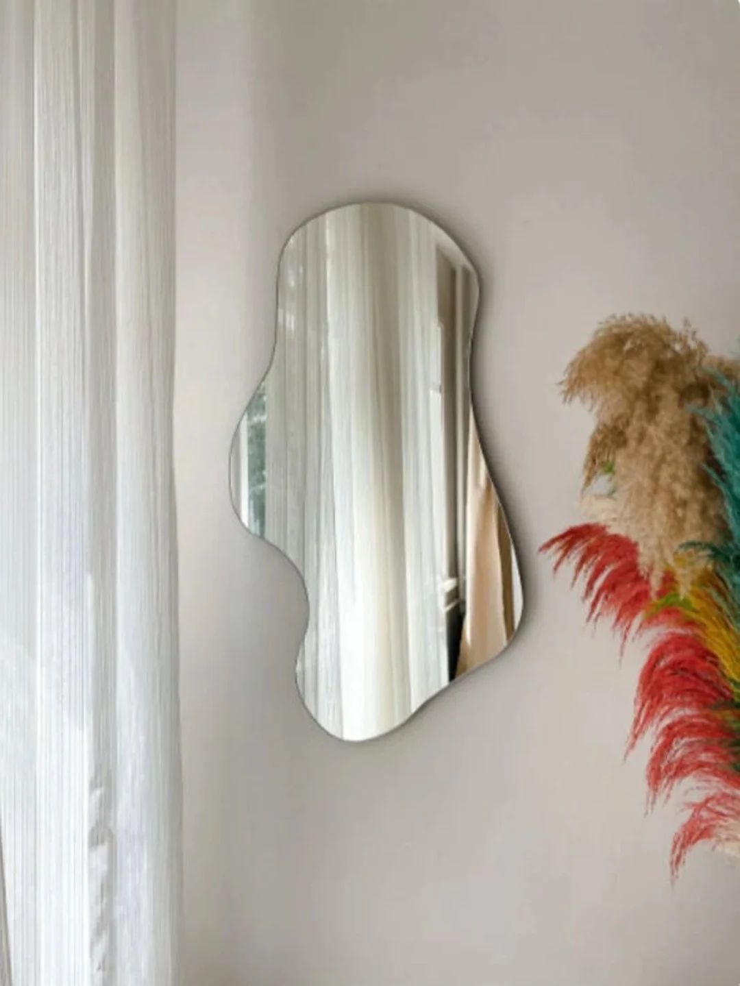 Wavy Mirror Irregular Mirror Assymetrical Mirror - Etsy | Etsy (US)