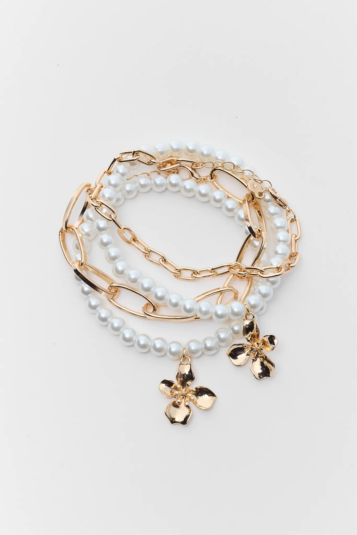 Julia Gold Beaded Bracelet Set | Avara