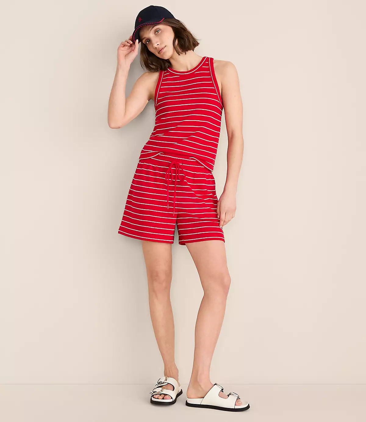 Lou & Grey Striped Terrysoft Shorts | LOFT