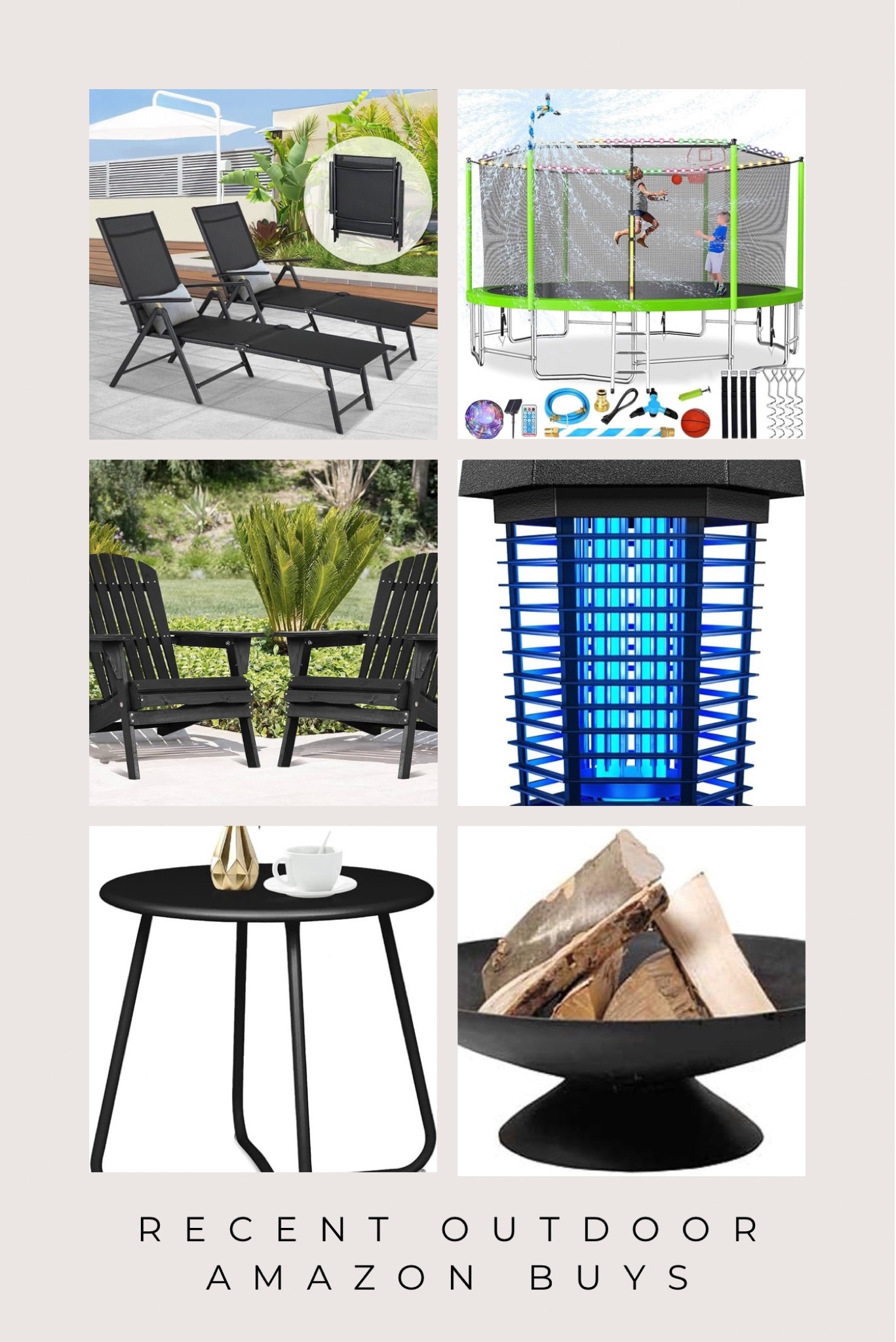 Some of my recent outdoor buys from Amazon. Super affordable and great quality! I was on the hunt for chairs and loungers that were able to be stored out of season and these are perfect! Both sets fold up. Also I was looking for no cushions because we don’t have a covered area so I didn’t want the mess.  Love the black modern organic feel it’s going to give. 

#LTKFindsUnder100 #LTKSeasonal #LTKFindsUnder50