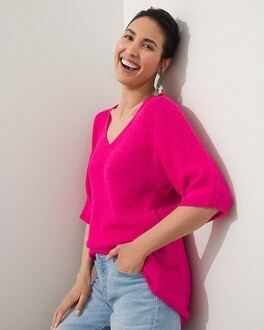 Linen-Blend V-Neck Pullover | Chico's