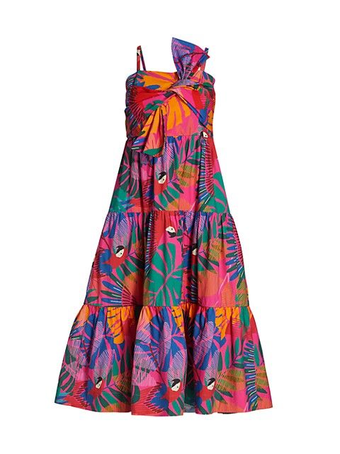 Macaw Print Cotton Midi Dress | Saks Fifth Avenue