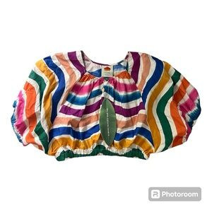 Farm Rio Dancing Stripes Crop Top | Poshmark