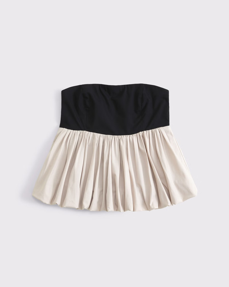 Strapless Bubble Hem Top | Abercrombie & Fitch (US)