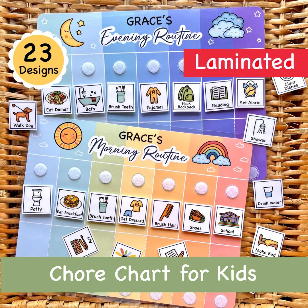 Morning, Afternoon & Evening Routine Chart, Planning Toddler Bedtime Routine, Daily Visual Schedu... | Etsy (US)