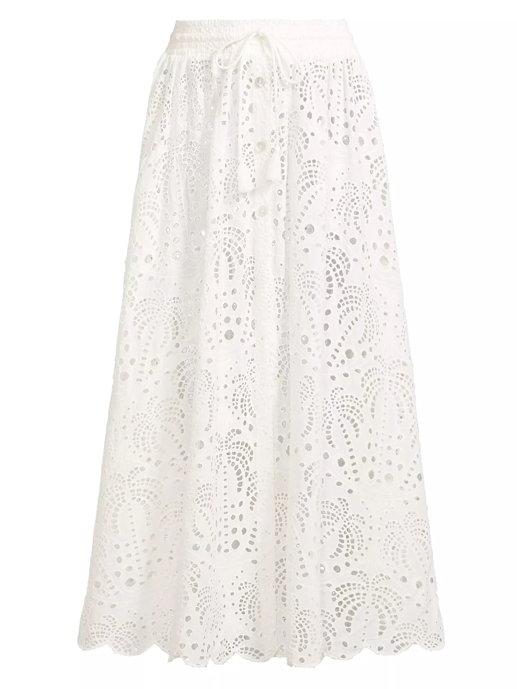 Laise Eyelet Cotton Midi-Skirt | Saks Fifth Avenue