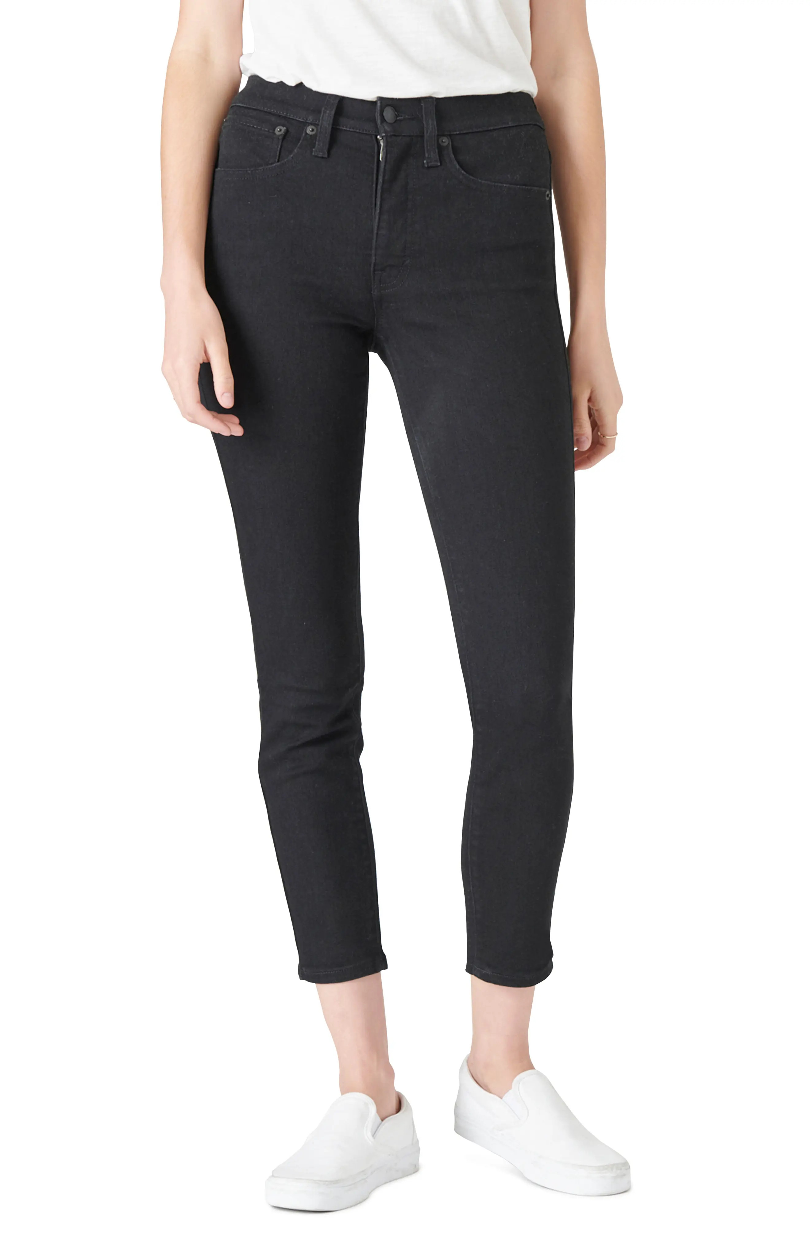 Lucky Brand Bridgette High Waist Skinny Jeans in Clean Black at Nordstrom, Size 33 X 29 | Nordstrom