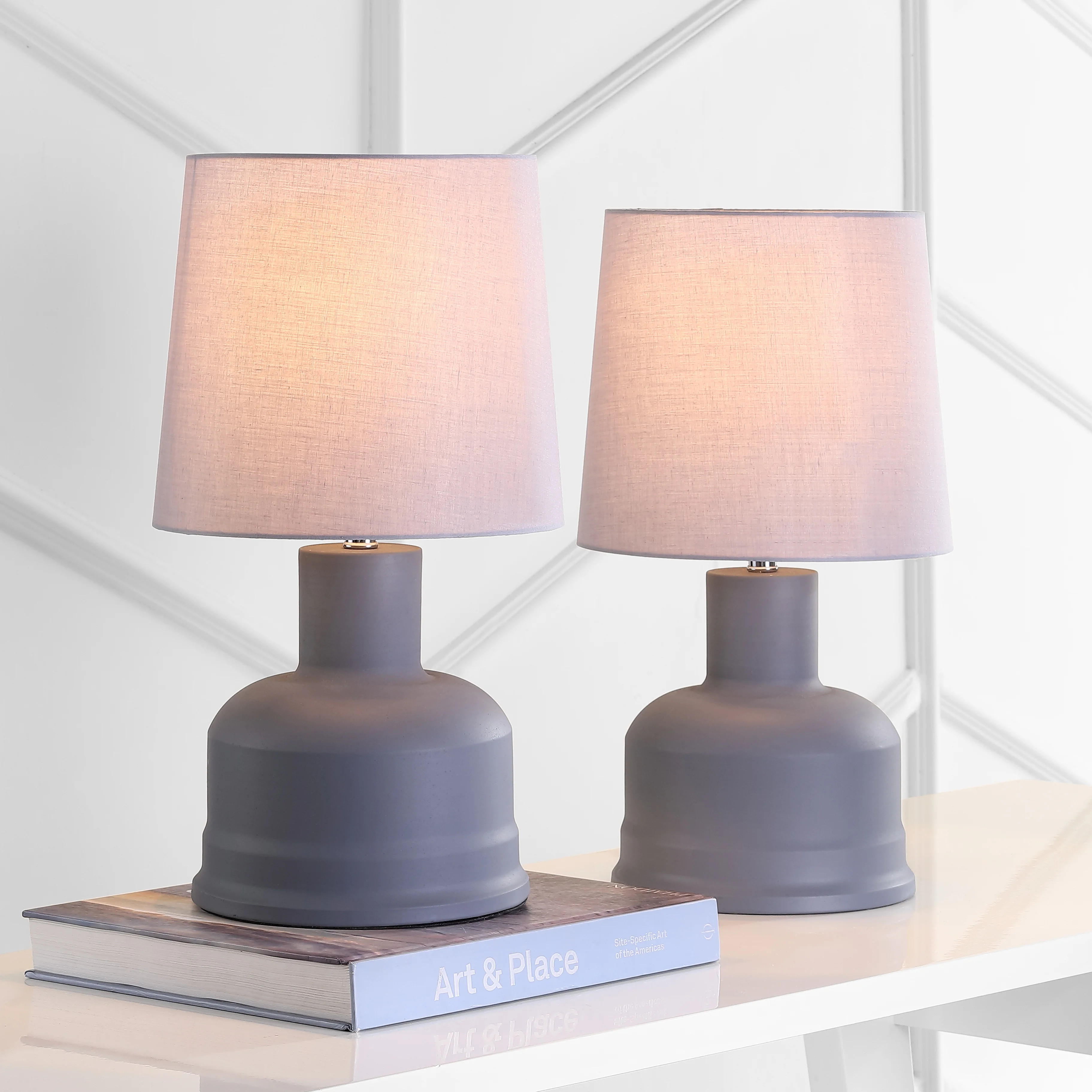 Safavieh Dahlia Solid Matte 18.5 in. H Table Lamp, Dark Grey, Set of 2 | Walmart (US)