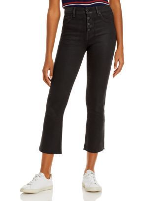 Lennon High Rise Cropped Jeans in Coated Black | Bloomingdale's (US)