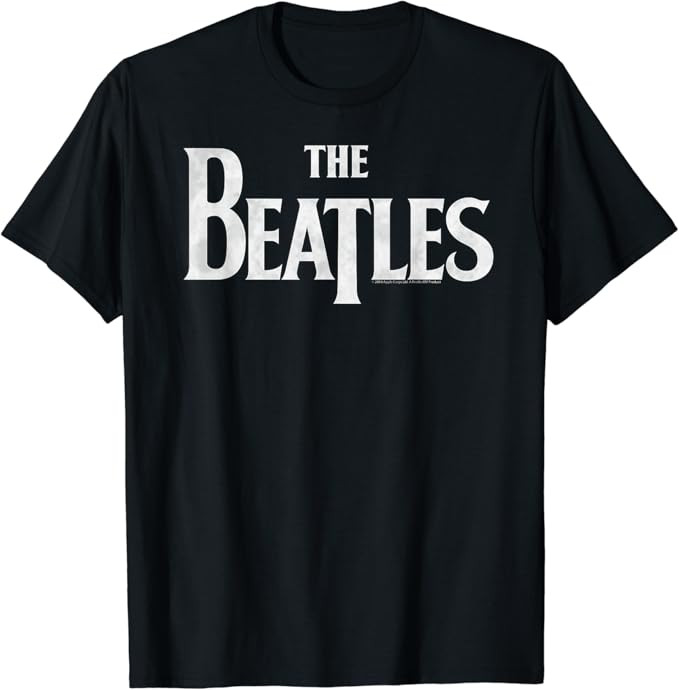 The Beatles Classic Logo Black Short Sleeve T-Shirt, Unisex-Adults | Amazon (US)