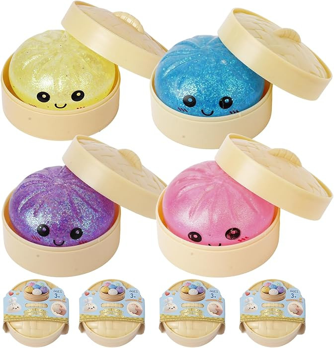 4PCS Dumpling Squeeze Toy, Dumplings Squishy Flashing Dumpling Squishies Stress Ball\uff0cDumplin... | Amazon (US)