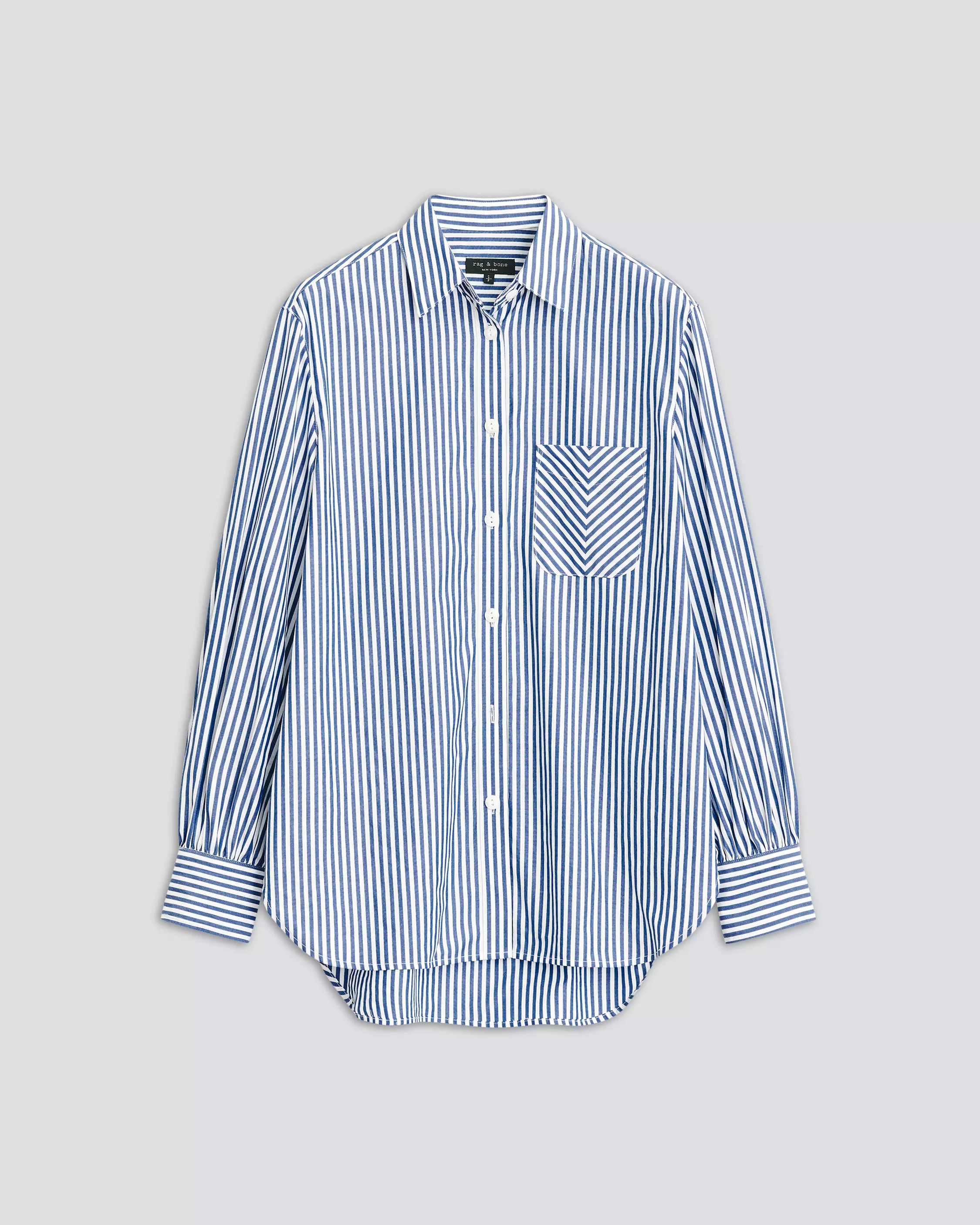 Maxine Cotton Button Down Stripe Shirt | rag + bone