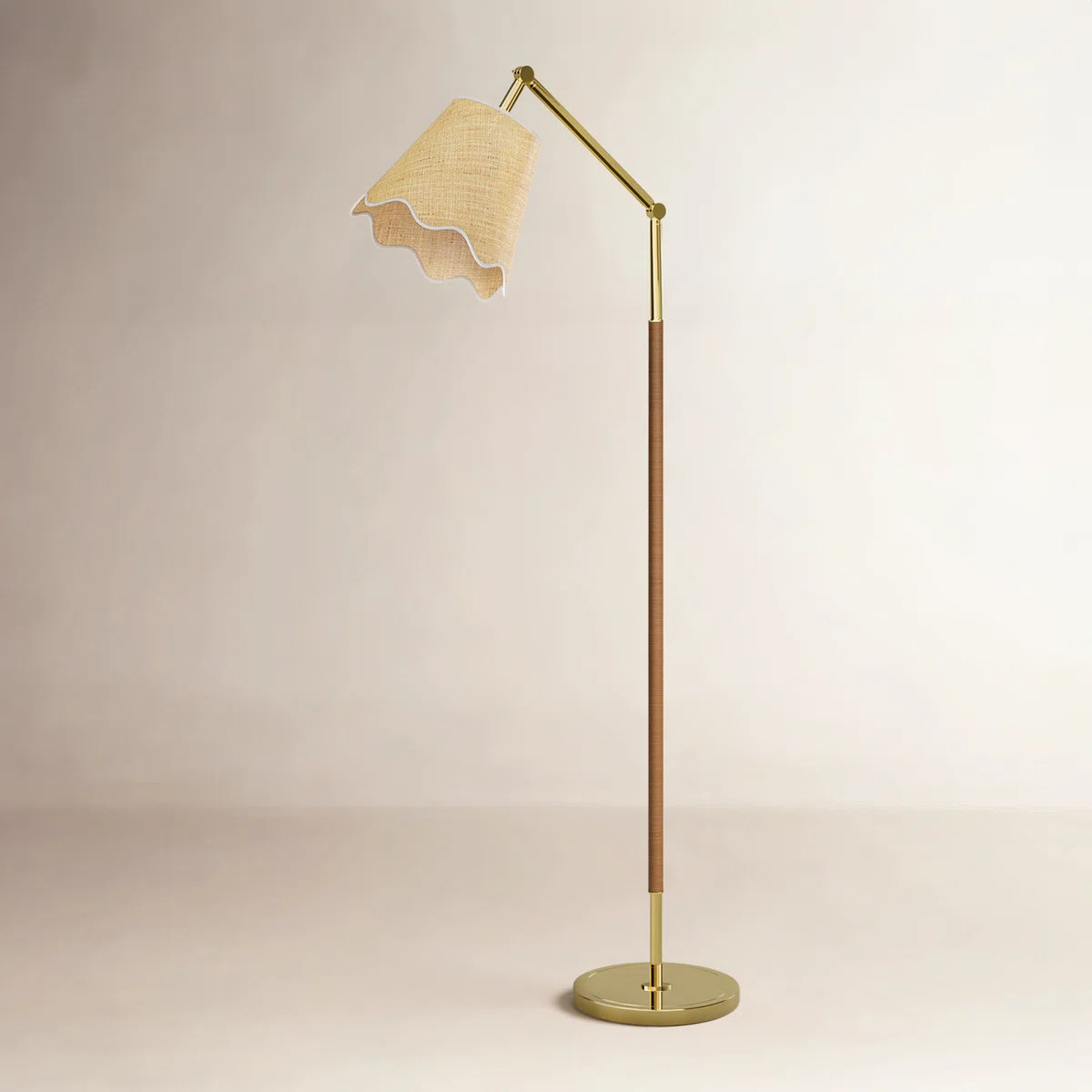This traditional floor lamp brings a coastal look to your space with its mixed-material design an... | Wayfair North America