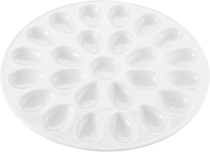 HIC Kitchen Deviled Egg Dish, Fine White Porcelain, 13.25-Inch | Amazon (US)