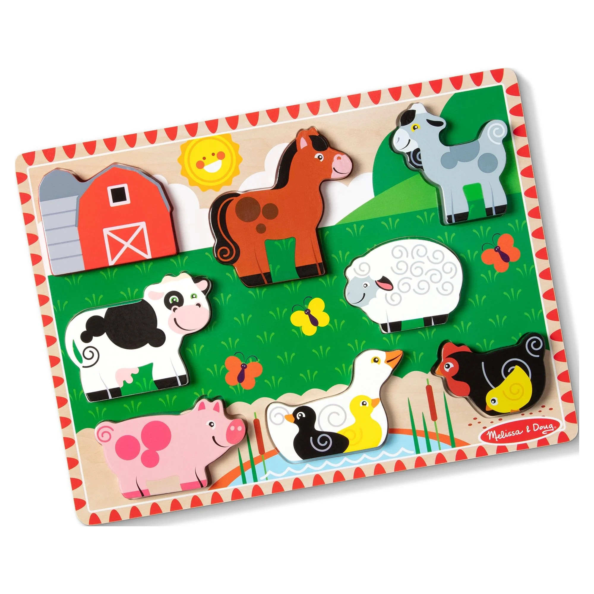 Melissa & Doug Farm Wooden Chunky Puzzle (8 Pcs) - FSC-Certified Materials - Walmart.com | Walmart (US)