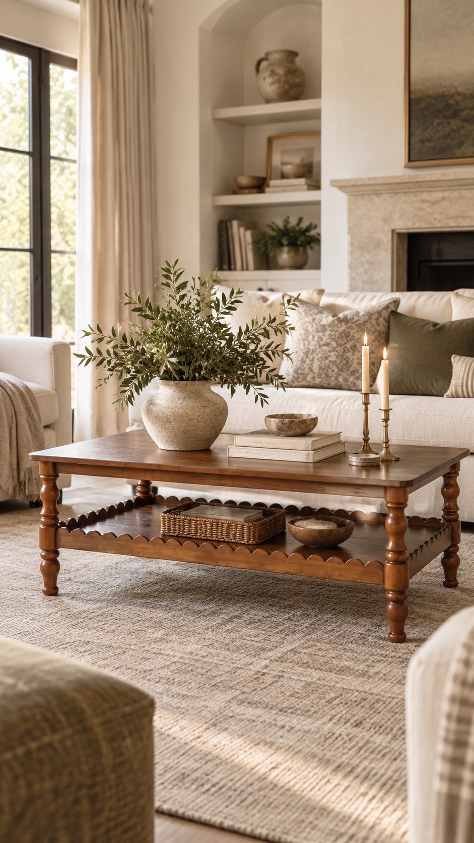 Hard to find a good solid wood coffee table -- but this one?! The scallops 😍 you won't believe the price! On Amazon!