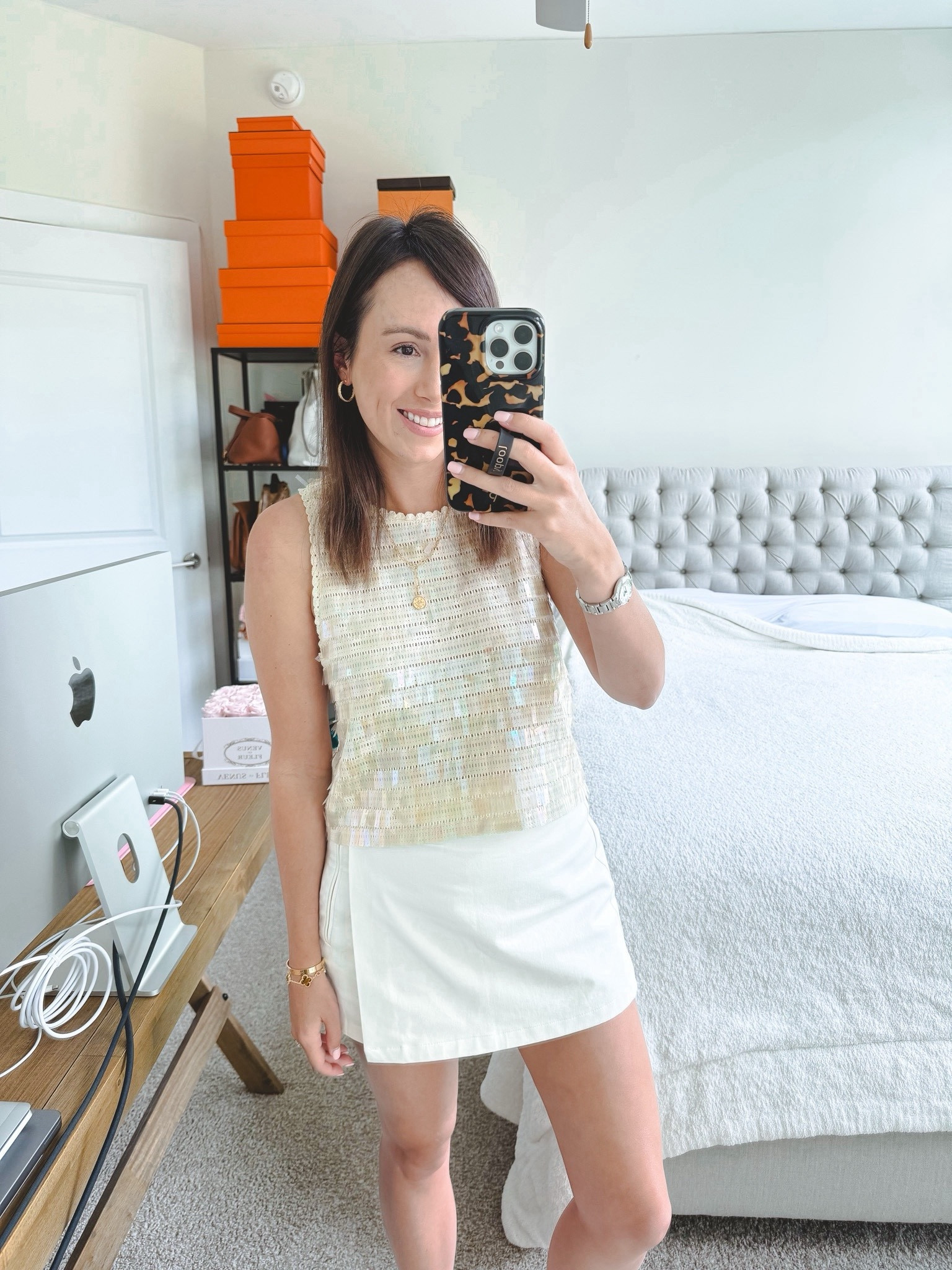 J crew skort 2 and sequin tank xs- skort runs a little small   



#LTKStyleTip #LTKSeasonal #LTKFindsUnder100