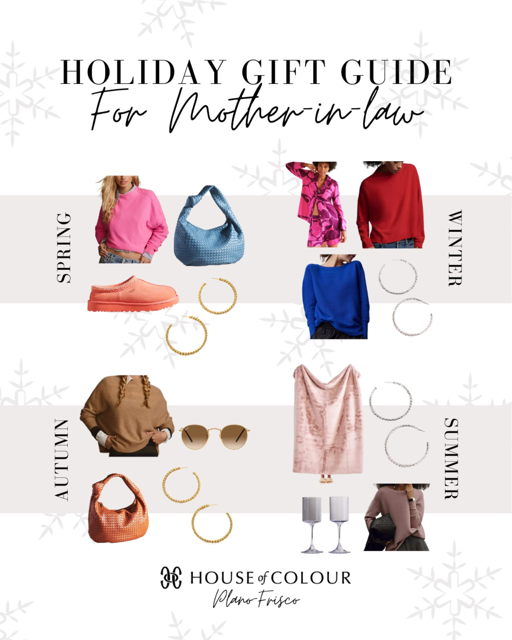 Gift ideas for your mother-in-law categorized by House of Colour seasons - spring, winter, autumn, and summer! 

#giftguide #christmas #MIL #holiday #blackfriday 

#LTKCyberWeek #LTKGiftGuide #LTKHoliday