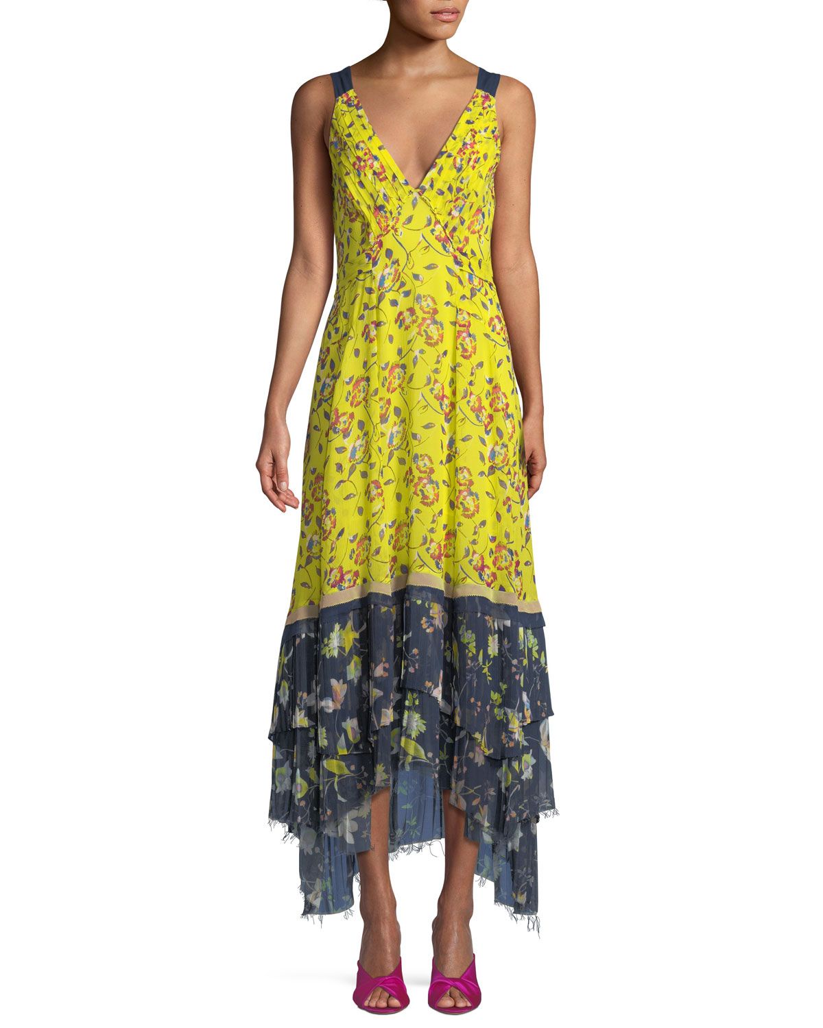 Everly Garden-Print Sleeveless Maxi Dress | Neiman Marcus