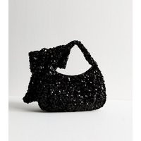 Black Sequinned Bow Appliqued Hand Bag New Look | New Look (UK)