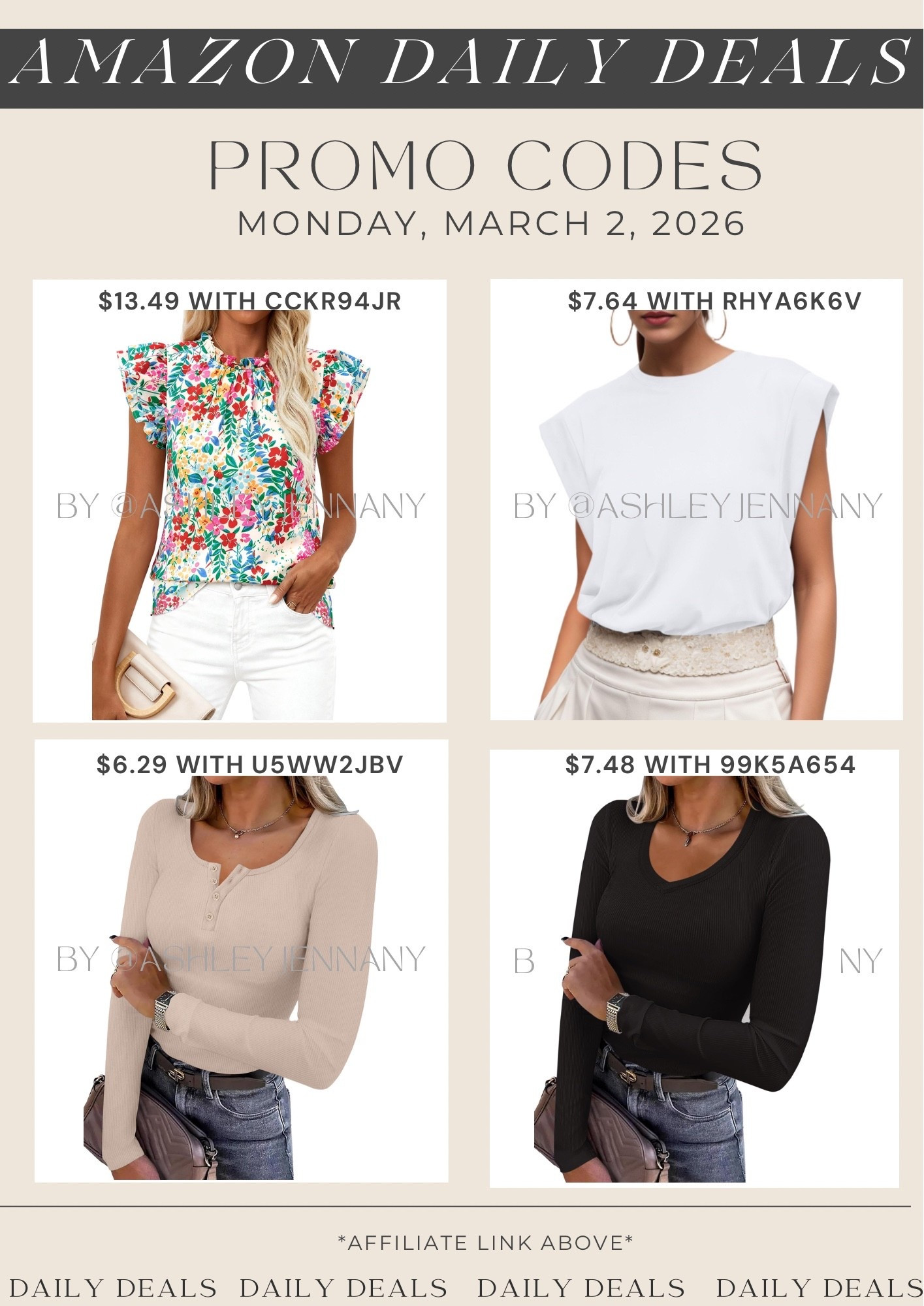 Amazon fashion deals on cap sleeve tops and long sleeve tops 

#LTKSaleAlert #LTKSeasonal #LTKMidsize