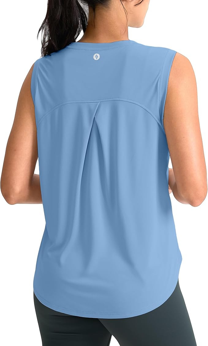 SANTINY Women's Sleeveless Workout Tops Breathable Lightweight Active Tennis Yoga Shirts Athletic... | Amazon (US)