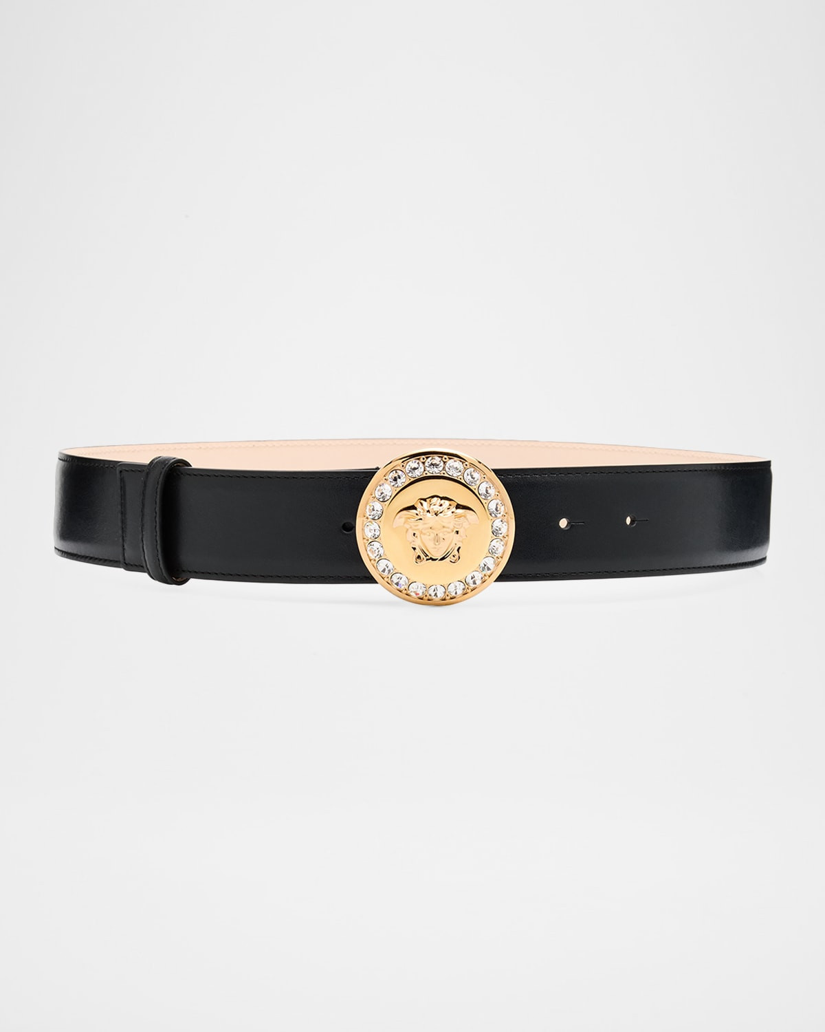 La Medusa Embellished Leather Belt | Neiman Marcus