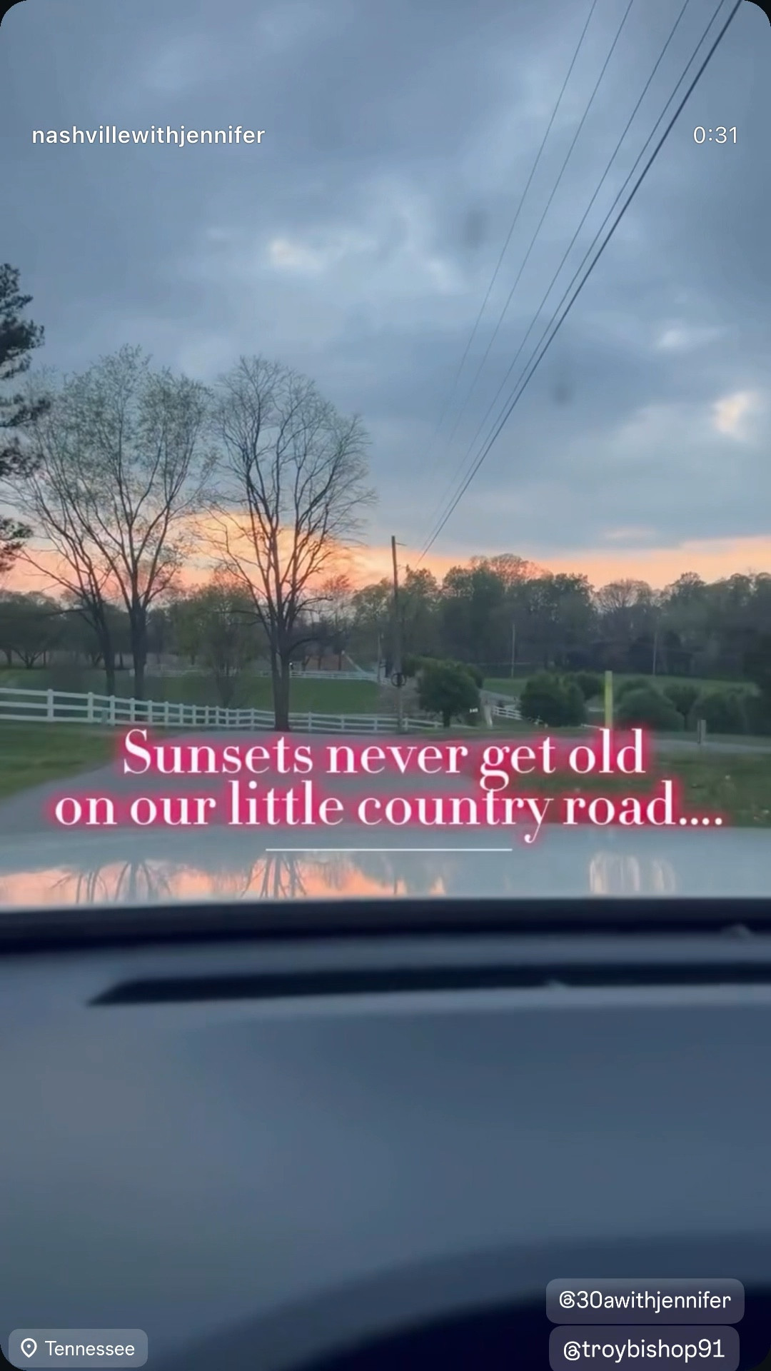 Sunsets never get old on our little country road…
There’s just something about the golden glow, quiet skies, and peaceful views that makes you take a deep breath and soak it all in.

#CountryLiving #SunsetVibes #BackRoadBeauty #SouthernEvenings #SimpleThings

#LTKHome #LTKFamily