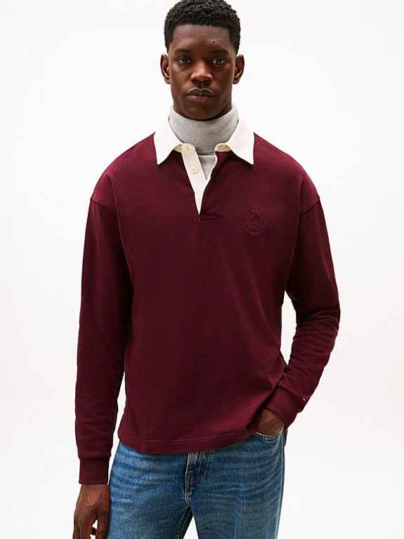 Varsity Contrast Collar Relaxed Rugby Shirt | Tommy Hilfiger UK