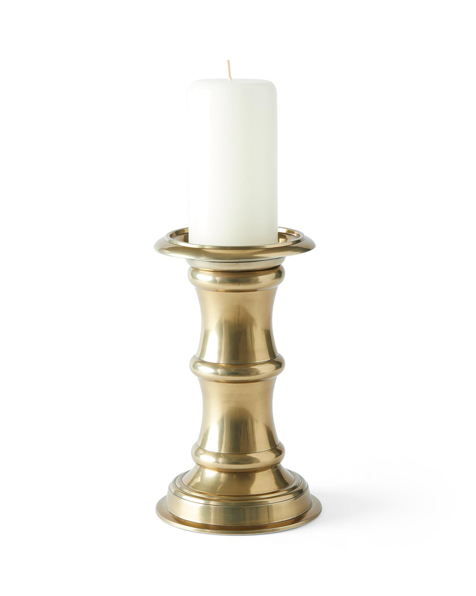 Brass Bamboo Pillar Candle Holder | Serena and Lily