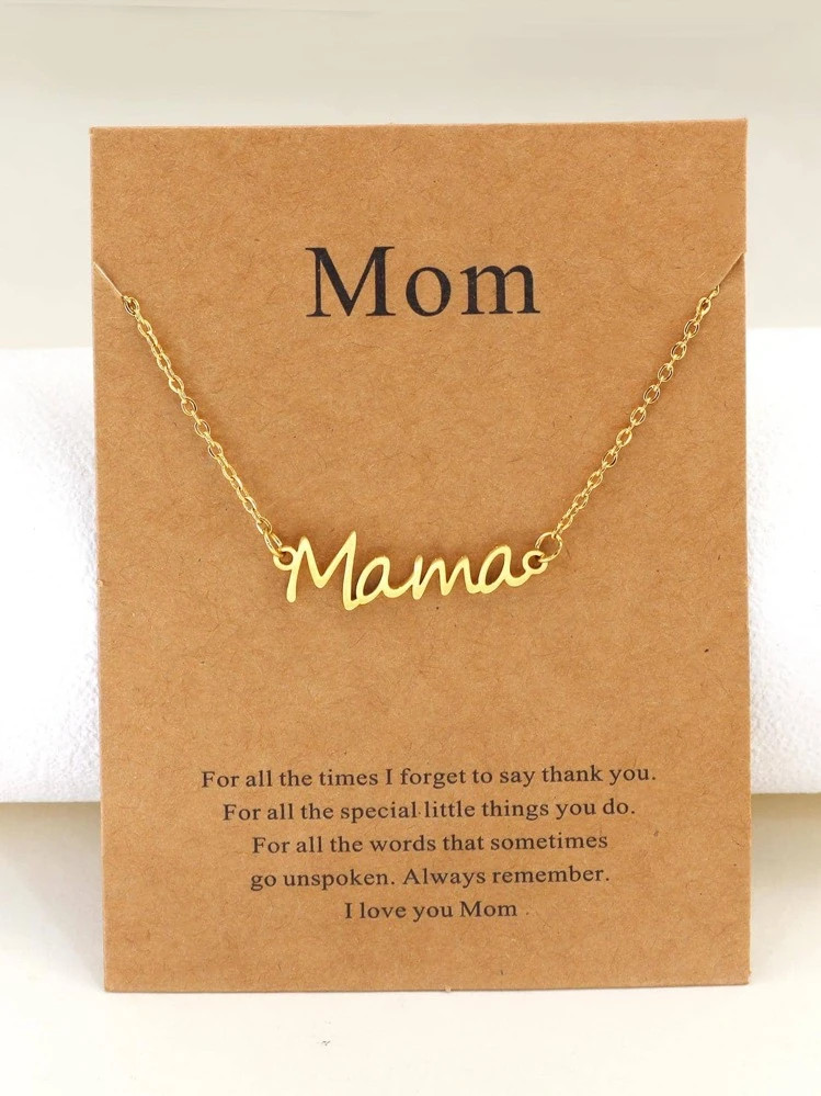 1pc Mother's Day Stainless Steel Letter MAMA Pendant Necklace For Mom, Personalized Gift | SHEIN