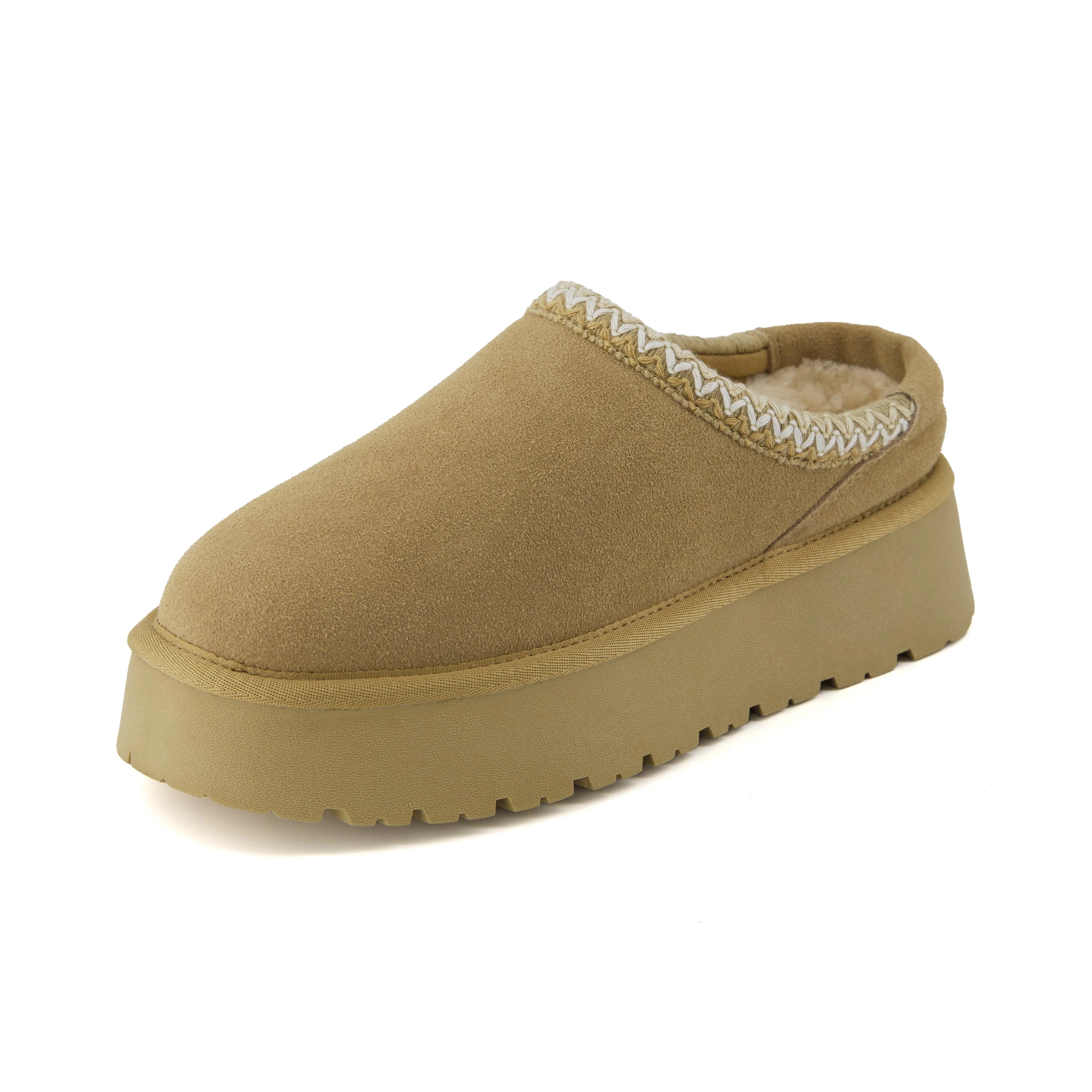 Cushionaire Women’s Kabuki Genuine Suede Platform Mule Slippers with Memory Foam, Indoor/Outdoo... | Walmart (US)