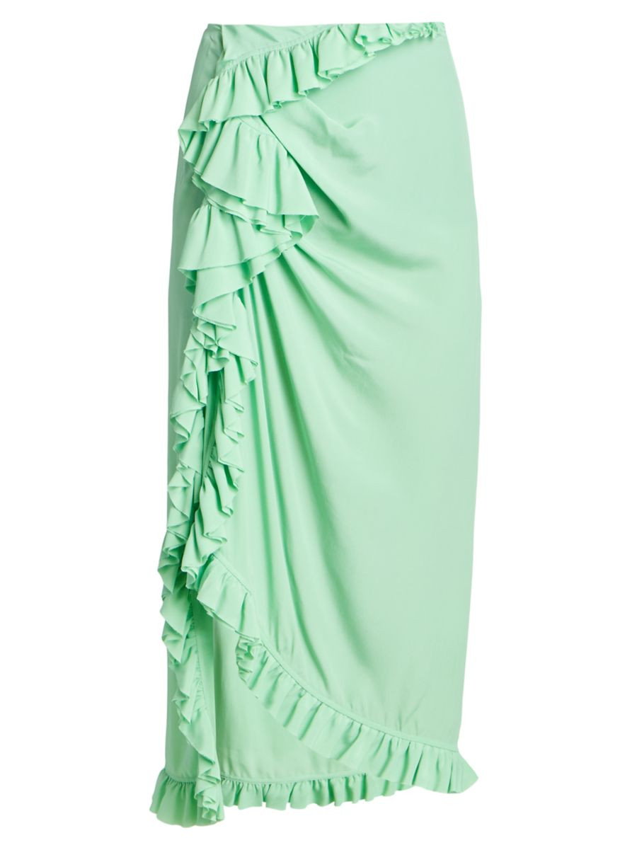 Sina Asymmetric Ruffle Midi-Skirt | Saks Fifth Avenue
