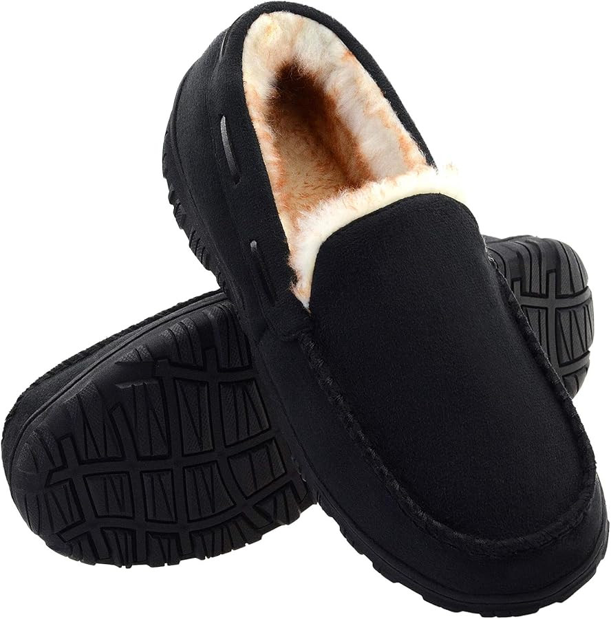 Vonair Mens Moccasin Slippers Indoor Outdoor Slip on Warm House Shoes Breathable Moccasins for Me... | Amazon (US)
