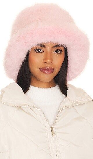 Oversized Faux Fur Bucket Hat in Pink | Revolve Clothing (Global)