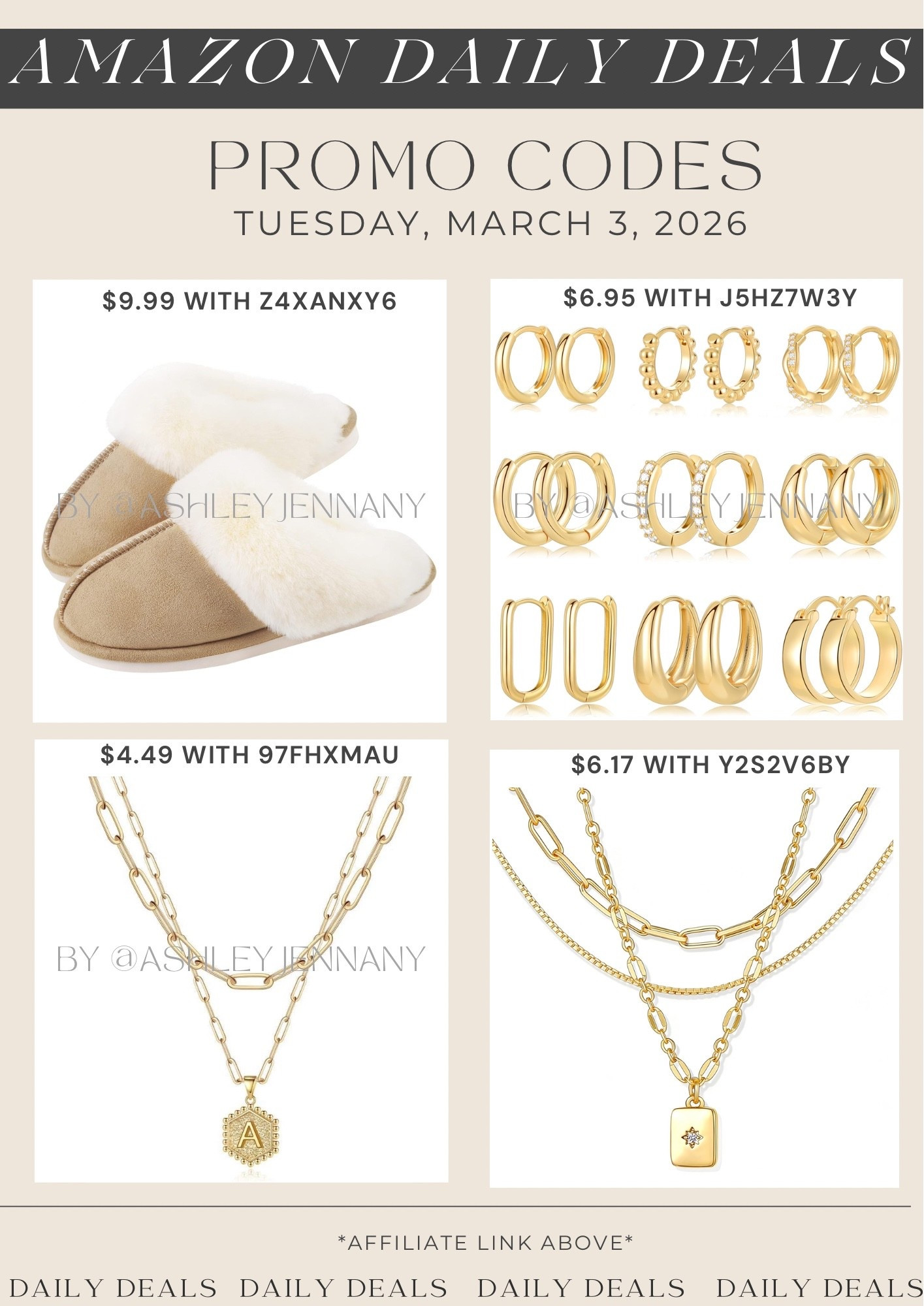 Amazon fashion deals on slippers, hoop earrings and necklaces 

#LTKBeauty #LTKSaleAlert #LTKMidsize