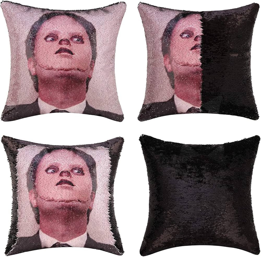 The Office Dwight Schrute Pillow Covers Sequin Pillow Cases Funny Gag Gifts Reversible Sequin Pil... | Amazon (US)