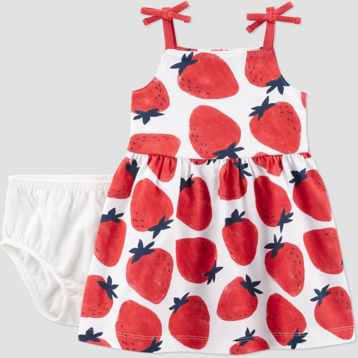 Carter's Just One You® Baby Girls' Strawberries Dress - 12M: Cotton Sleeveless A-Line, Squarenec... | Target